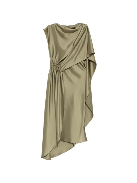 Rochie midi Amsale drapată verde