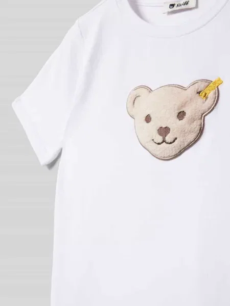 T-shirt z naszywką z logo Steiff biała