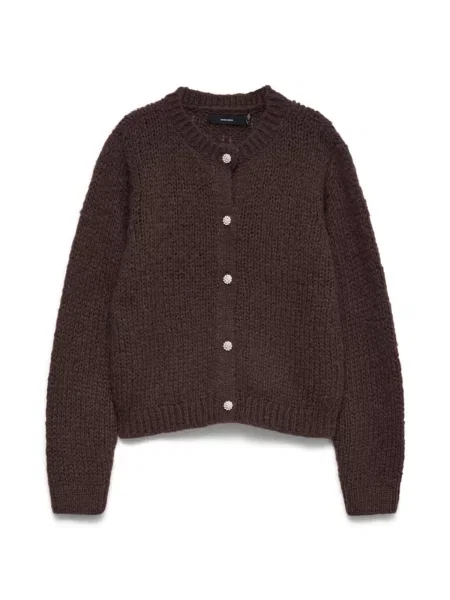 VERO MODA Geacă tricotată VMMAYBE JEWEL ciocolatiu