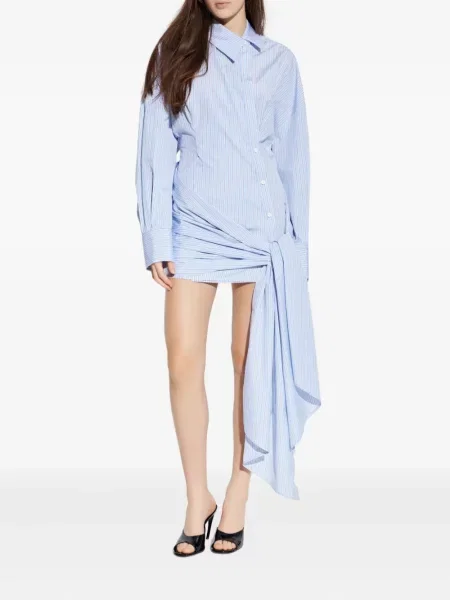 Rochie mini The Attico cu dungi de costum albastru