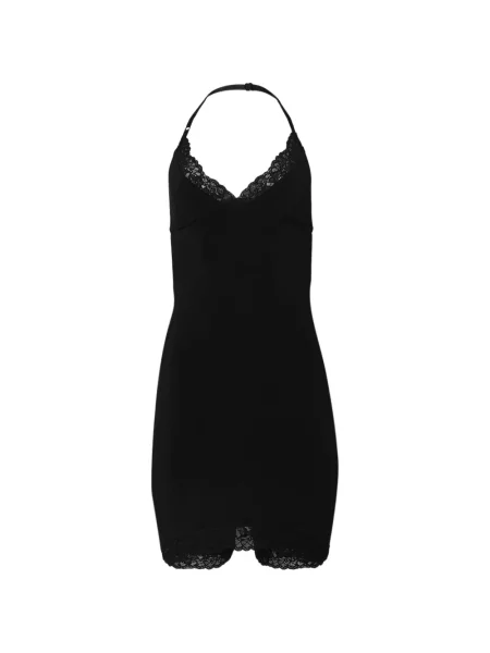 Salopetă Vetements din dantelă cu gât halter negru