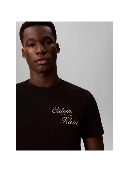 Tričko Calvin Klein Jeans Ss Eu Calvin Klein Resrt Graphic Tee Black M černé