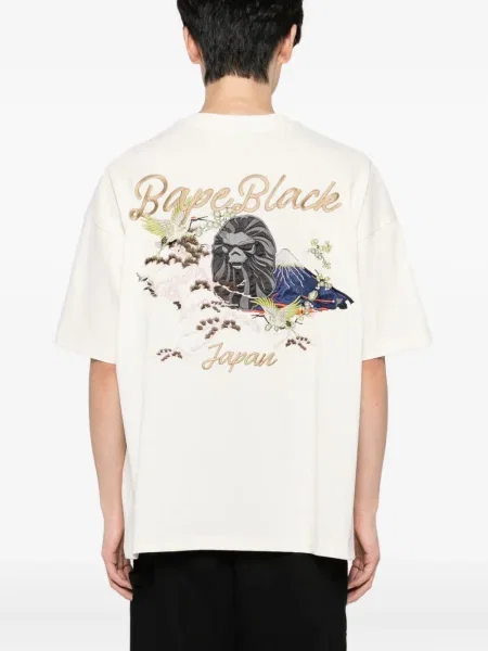 Тениска Bape Black *a Bathing Ape® бродирана черно