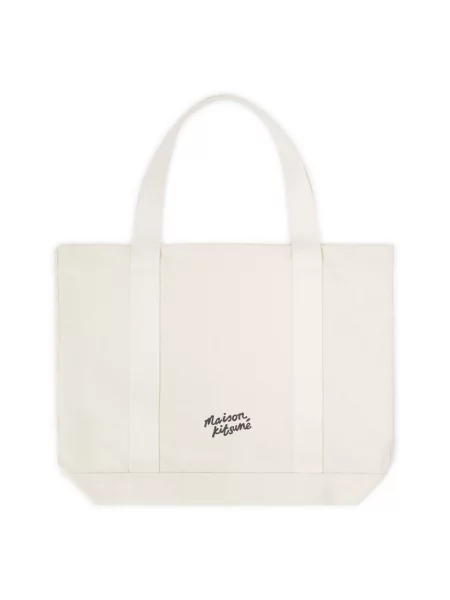 Torebka Maison Kitsune z nadrukiem beżowa