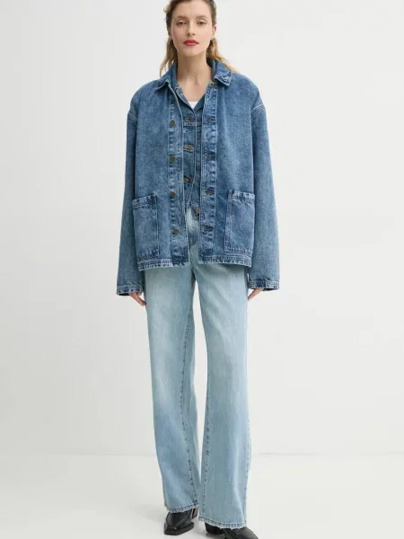 Levi's bezrękawnik SHRUNKEN VEST przejściowy niebieski