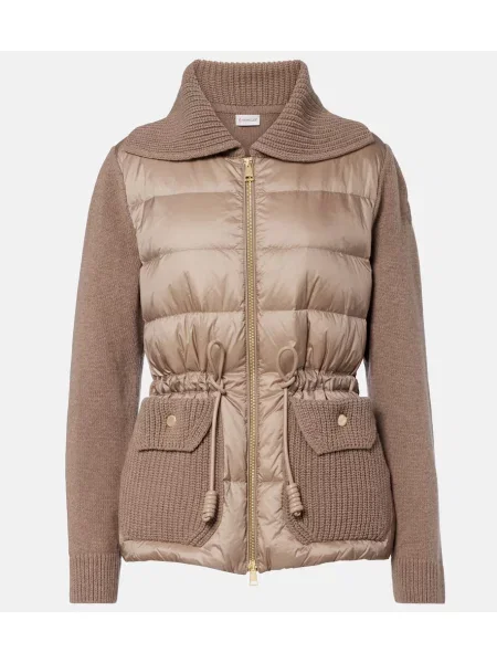 Cardigan Moncler de lână bej