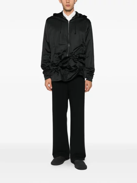 Hanorac cu glugă Comme Des Garcons Homme Plus cu volane negru