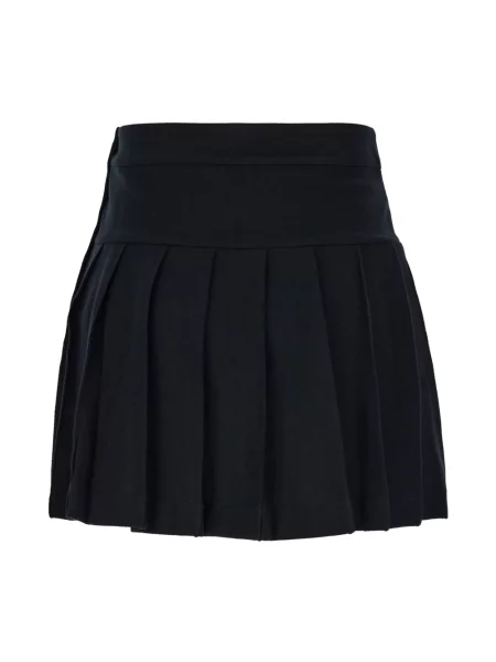 Haftowana mały spódnica plisowana Palm Angels z wysoką talią czarna