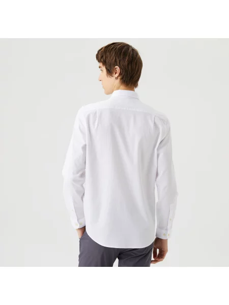 Lacoste Organiczna Koszula Button-Down Slim Fit biała