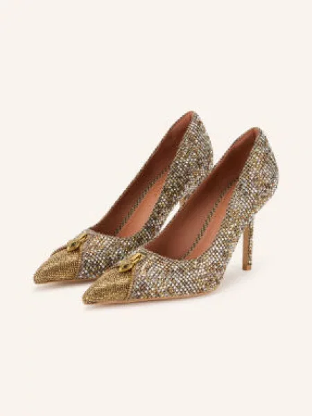 Kurt Geiger Lodičky Court S Ozdobnými Kamínky / zlatá / tmavě hnědá béžová