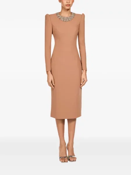 Gulerat rochie midi Jenny Packham până la genunchi de costum