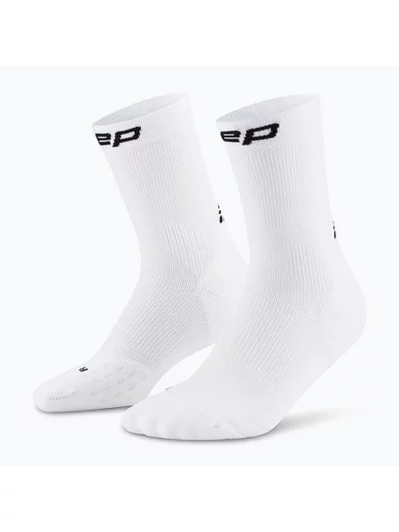 CEP Мъжки чорапи за компресия Run Mid Cut white бяло