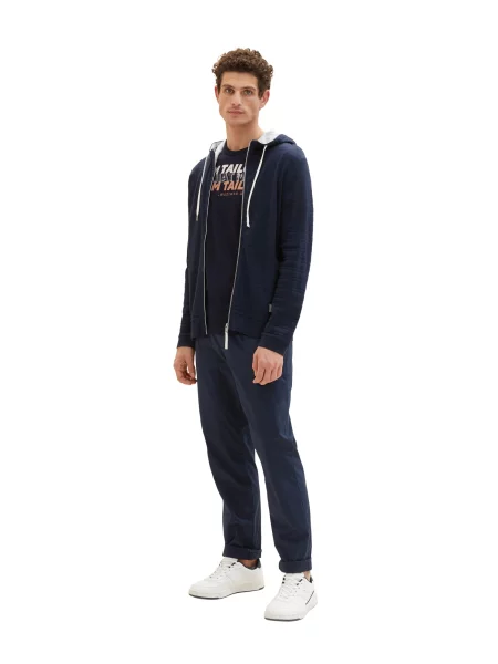 TOM TAILOR Majica marine / nočno modra / marelica bela
