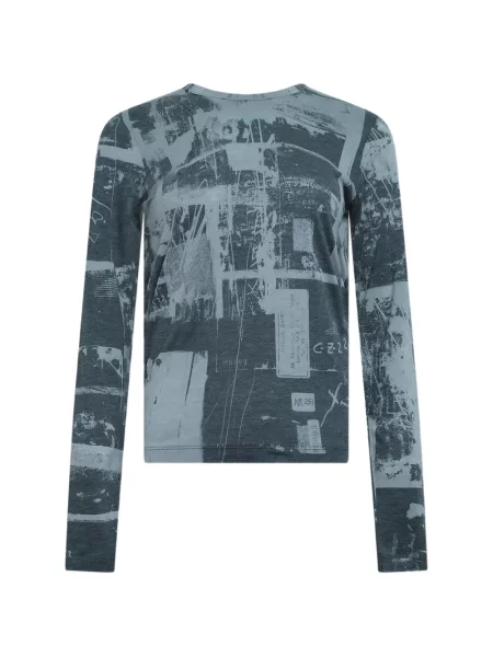 Lung tricou Y's cu imagine gri