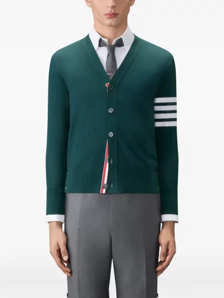 Kardigan Thom Browne s výstřihem do v zelený