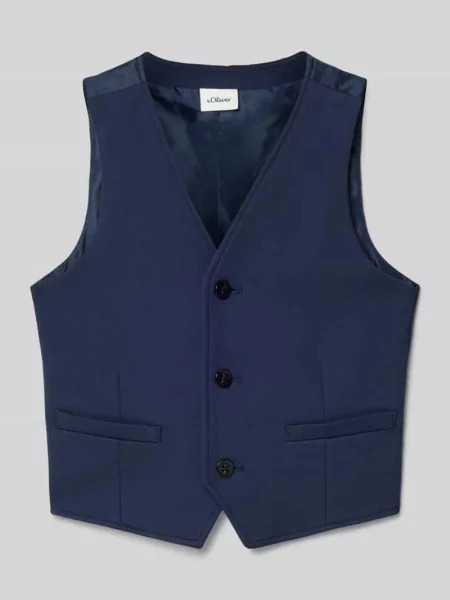 Kamizelka z mieszanki krój regular fit S.oliver Red Label granatowa
