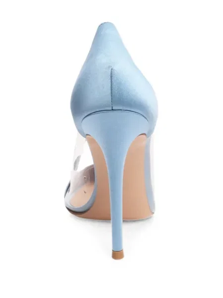 Pantofi cu toc Gianvito Rossi din satin albastru
