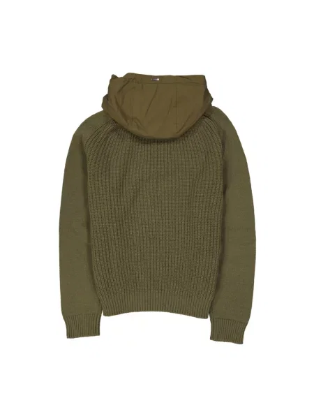 Bluza z kapturem Herno wełniana z kapturem z długim rękawem zielona