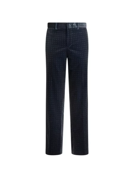 Pantaloni Etro de catifea cu legături albastru