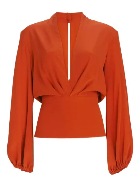 Bluză Silvia Tcherassi cu decolteu în V roșu