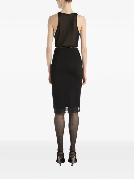 Fustă midi Balmain tricotate negru