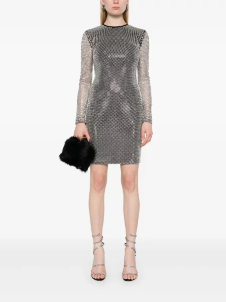 Rochie mini Dolce & Gabbana de cristal de costum argintiu