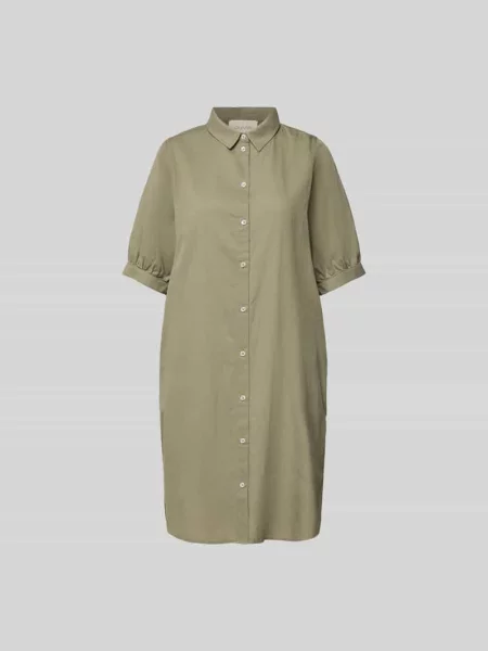 Sukienka koszulowa o kroju relaxed fit w stylu rękaw o dł. Juvia oliwkowa