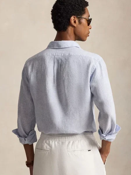 Polo Ralph Lauren srajca lanena modra