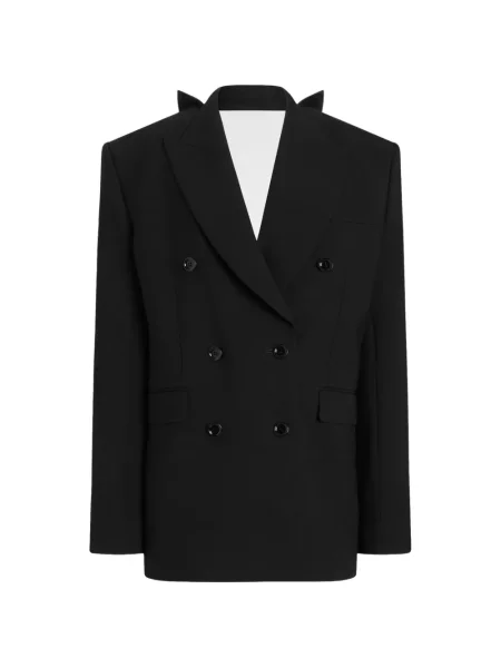 Geacă Dolce & Gabbana de lână cu două rânduri de nasturi negru