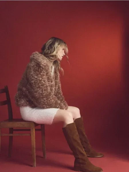 Замшевые сапоги Reserved коричневые