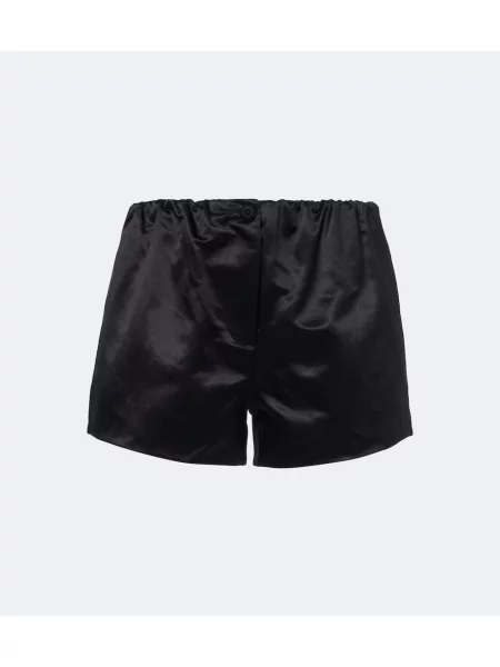 Pantaloni scurți Posse din satin negru