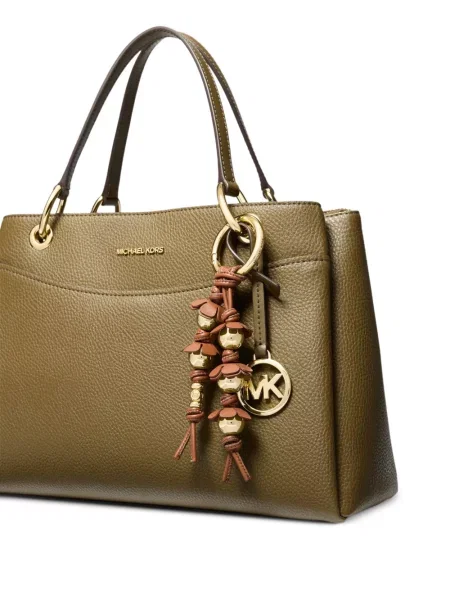 Φλοράλ μενταγιόν Michael Kors περιδέραιο καφέ