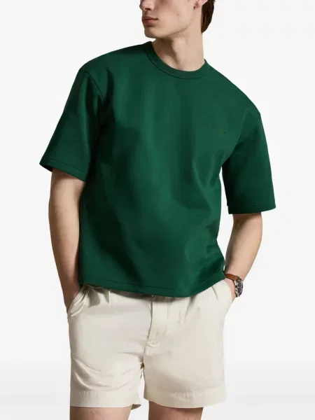 Pletena klasična polo majica Polo Ralph Lauren s autogramom ljubičasta