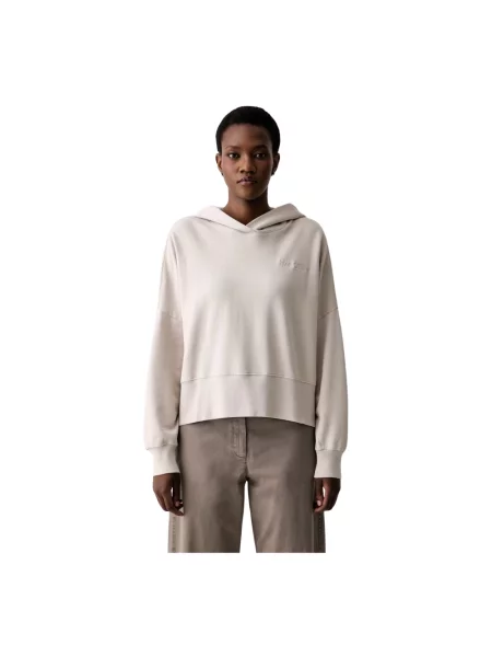 Bluza z kapturem Marc O'polo z kapturem beżowa