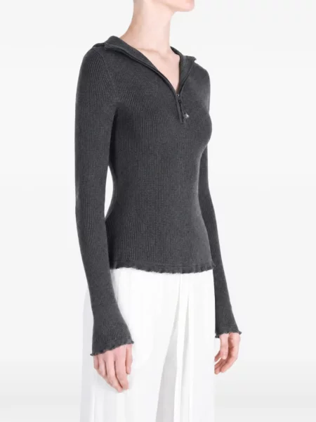 Hoodie Cecilie Bahnsen με βολάν γκρι