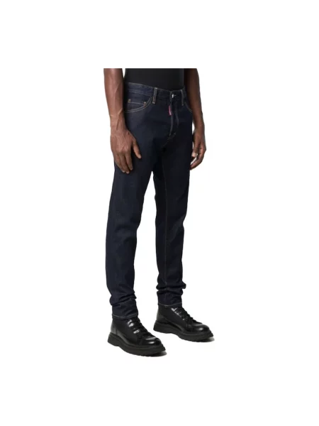 Jeansy Dsquared2 z logo niebieskie