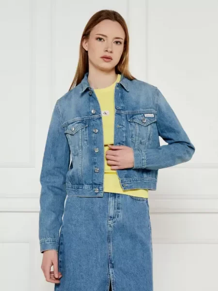 Calvin Klein Jeans Farmer kabát | Cropped Fit kék