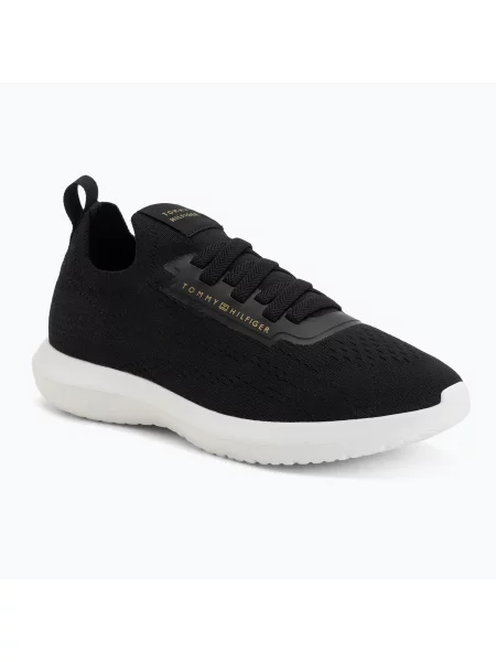 Sneakerși Tommy Hilfiger tricotate negru