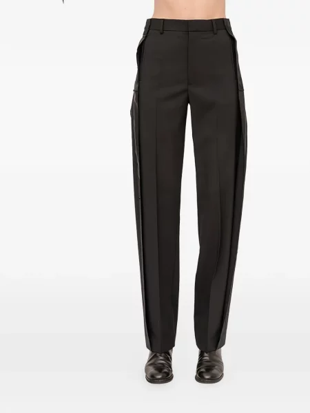 Pantaloni Mm6 Maison Margiela din satin negru