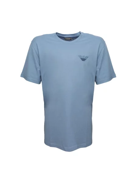Koszulka Emporio Armani z logo niebieska