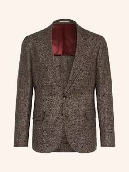Brunello Cucinelli Marynarka Flanelowa Extra Slim Fit Z Dodatkiem Jedwabiu braun brązowa