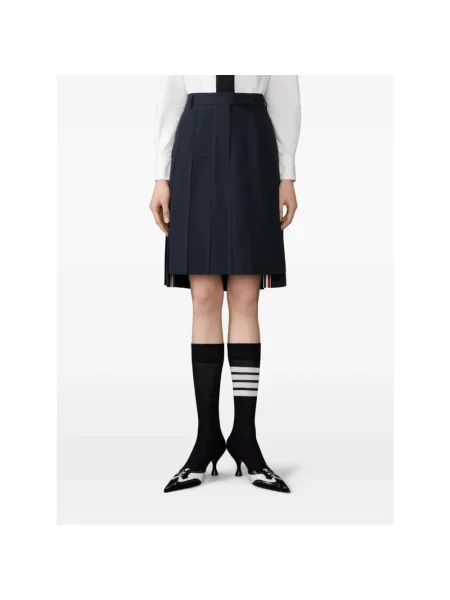 Krótka spódnica Thom Browne wełniana niebieska