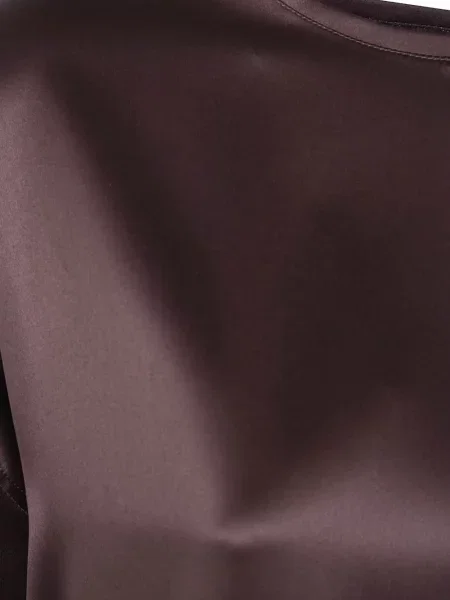 Satynowa bluzka Brunello Cucinelli brązowa