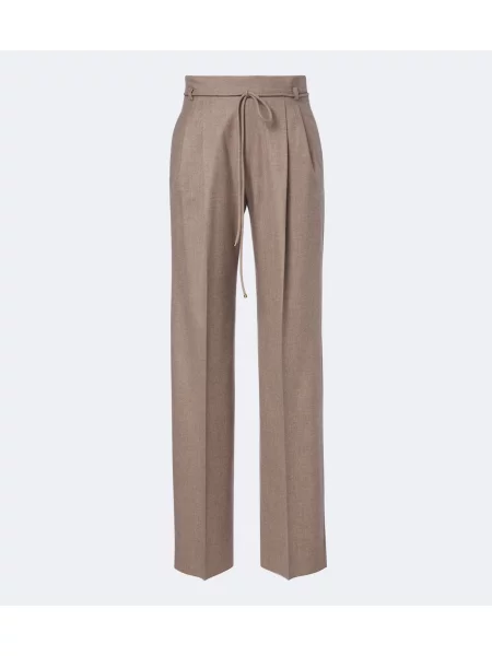 Pantaloni Max Mara din cașmir maro