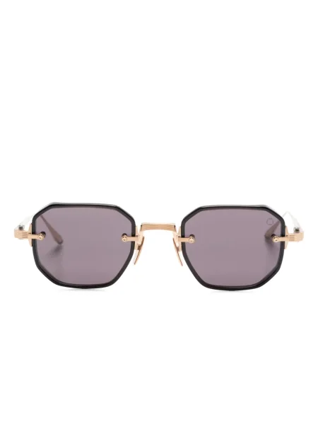 Ochelari de soare Akoni cu imprimeu geometric auriu