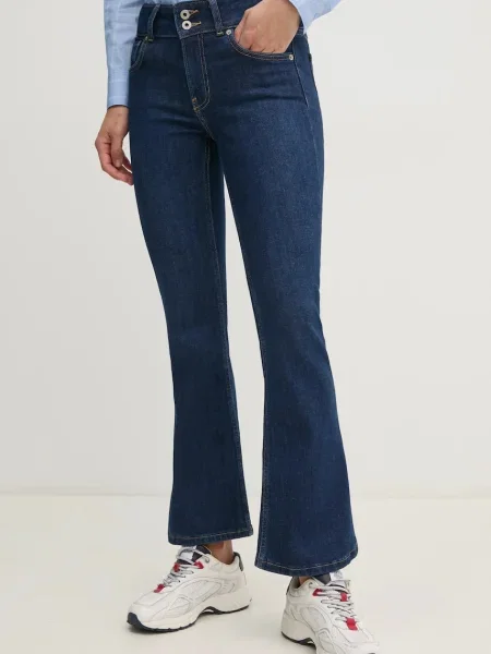 Дънки Pepe Jeans FLARE JEANS MW VENUS със стандартна талия тъмносиньо