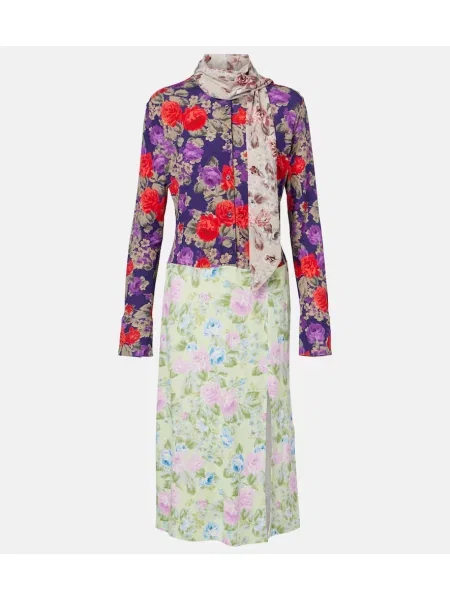 Rochie maxi Acne Studios cu model floral de costum