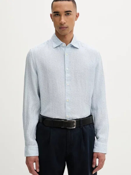 Marc O'Polo koszula z lnem niebieska