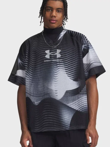 Футболка Under Armour з принтом з джерсі чорна