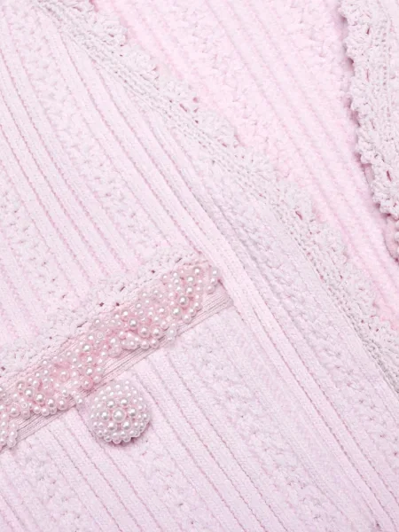 Rochie mini Self-portrait cu perle de costum roz